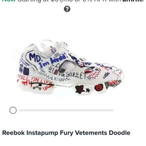 NIB Reebok x Vetements Instapump doodle -9.5